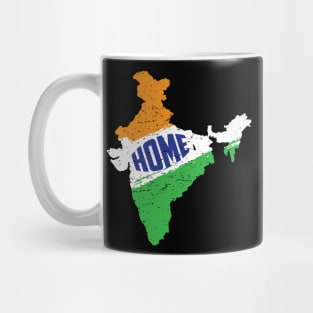 India is home Born in India. India Map Desi Patriotic Indian Mug